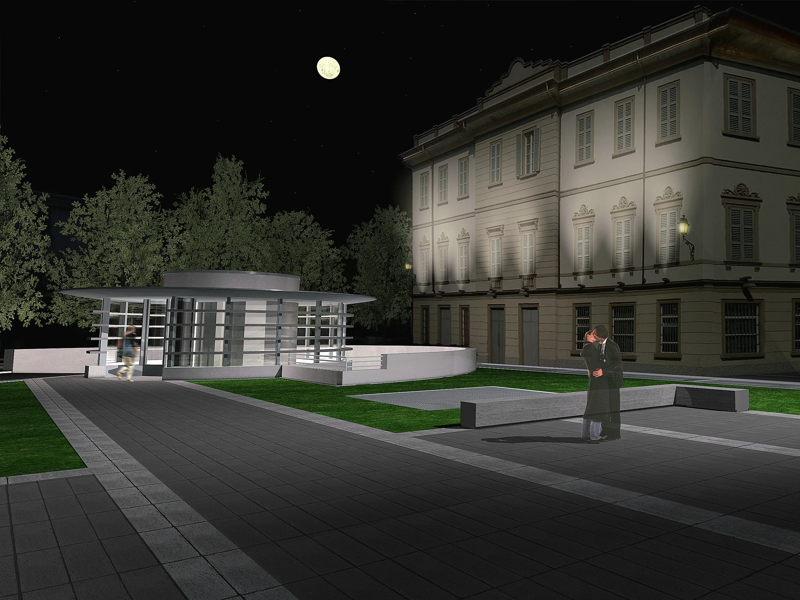 Piazza e parcheggio interrato a Lecco